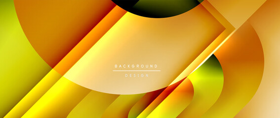 Vector geometric abstract background with lines and modern forms. Fluid gradient with abstract round shapes and shadow and light effects