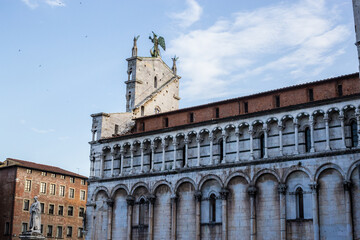 Fototapeta na wymiar View of San Michele in Foro Church, Lucca, Tuscany