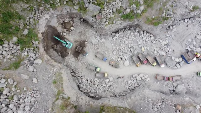 top view sand carrier truck truck