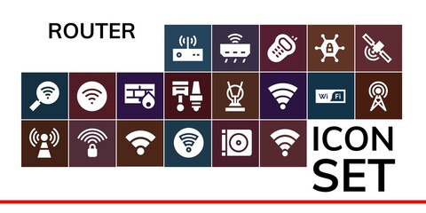 Modern Simple Set of router Vector filled Icons