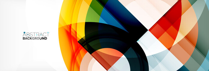 Obraz premium Round shapes, triangles and circles. Modern abstract background