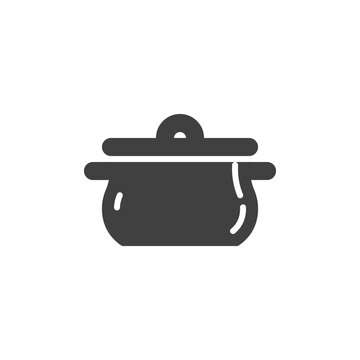 Cooking pan vector icon. filled flat sign for mobile concept and web design. Saucepan casserole glyph icon. Symbol, logo illustration. Vector graphics