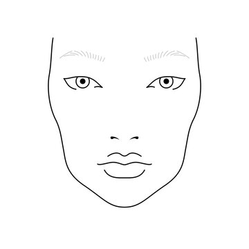 Face chart of female makeup