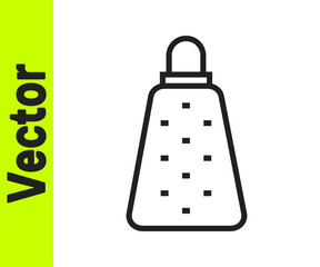 Black line Grater icon isolated on white background. Kitchen symbol. Cooking utensil. Cutlery sign. Vector.