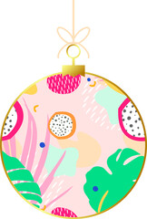 Vector Christmas and New Year geometric Christmas ball. Scandinavian design
