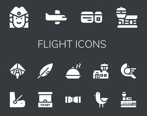 Modern Simple Set of flight Vector filled Icons