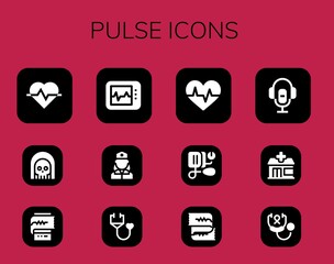 Modern Simple Set of pulse Vector filled Icons