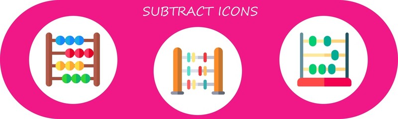 Modern Simple Set of subtract Vector flat Icons