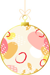 Vector Christmas and New Year geometric Christmas ball. Scandinavian design
