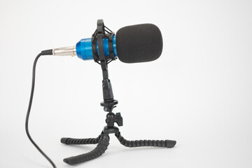 Condenser microphone on a white background