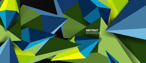 3d low poly abstract shape background vector illustration