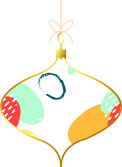 Vector Christmas and New Year geometric Christmas ball. Scandinavian design
