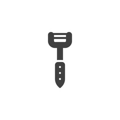 Potato peeler vector icon. filled flat sign for mobile concept and web design. Vegetables peeling knife glyph icon. Symbol, logo illustration. Vector graphics