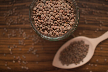 organic lentil vegetable in pot
