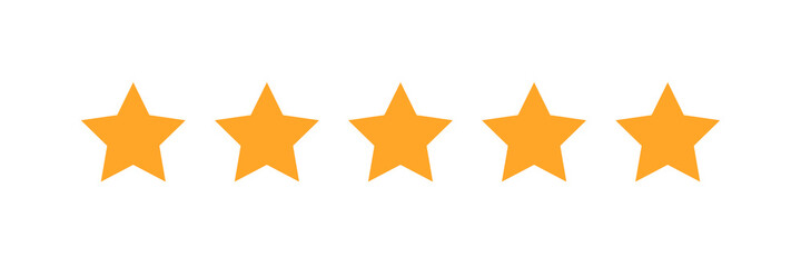 Five stars customer product rating review flat icon