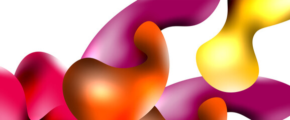 Bubbles abstract background. Liquid splashes on white vector template