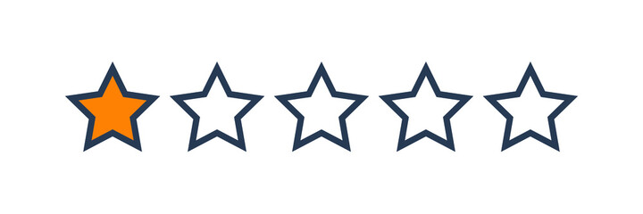 Five stars customer product rating review flat icon