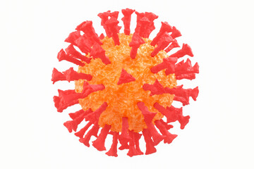 Coronavirus aka Covid-19 Virus visualisation isolated on black