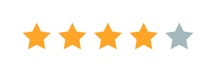 Four stars customer product rating review flat icon