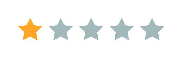 One stars customer product rating review flat icon