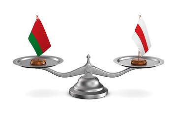 Voting in Belarusian republic on white background. Isolated 3D illustration