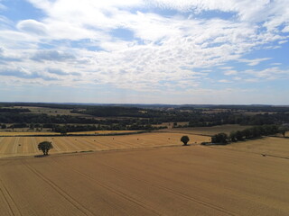 Obraz premium Paysage rural en Bourgogne, vue aérienne