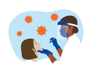 test salivaire du coronavirus - obrazy, fototapety, plakaty