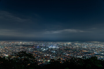 Fototapeta na wymiar 藻岩山から望む札幌市の夜景 北海道札幌市の観光イメージ
