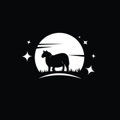 Vector silhouette of a sheep design