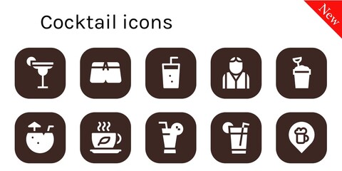 cocktail icon set
