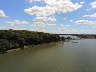 Etang de Baye en Bourgogne, vue aérienne