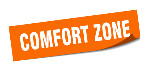 comfort zone sticker. square isolated label sign. peeler