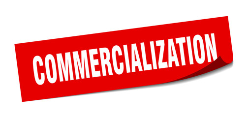 commercialization sticker. square isolated label sign. peeler