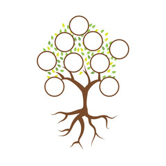 Family tree illustration template design vector