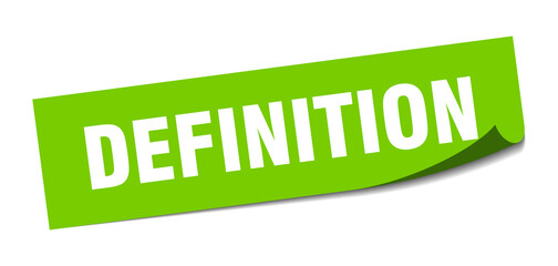 definition sticker. square isolated label sign. peeler