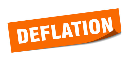 deflation sticker. square isolated label sign. peeler