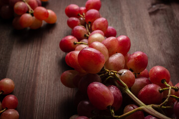 clusters of red grapes close up