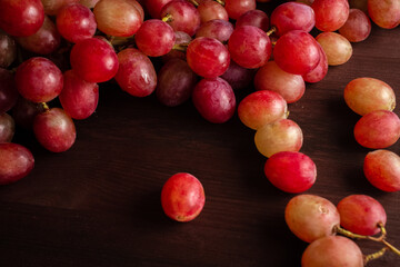 clusters of red grapes close up