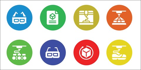 Modern Simple Set of dimensional Vector filled Icons