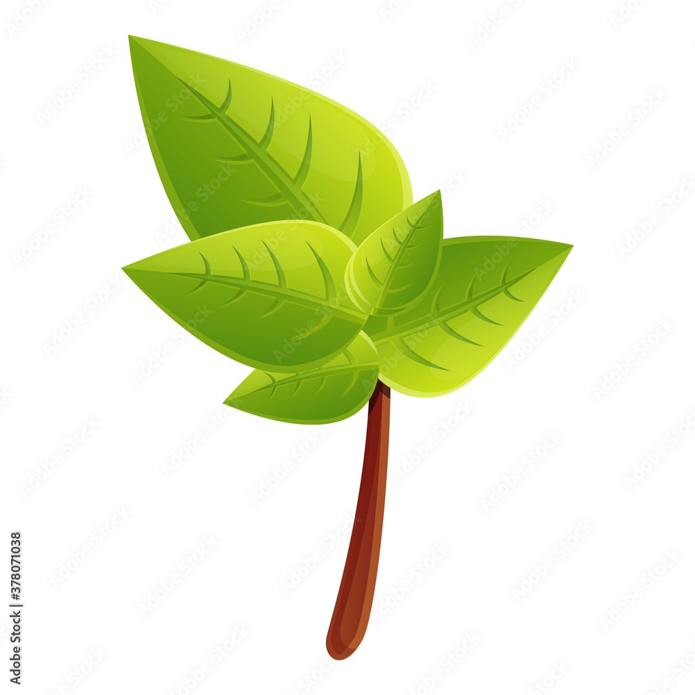 Poster basil leaf icon. cartoon of basil leaf vector icon for web design isolated on white background