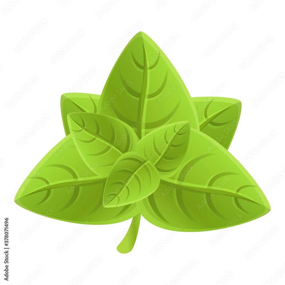 Aufkleber basil spice icon. cartoon of basil spice vector icon for web design isolated on white background