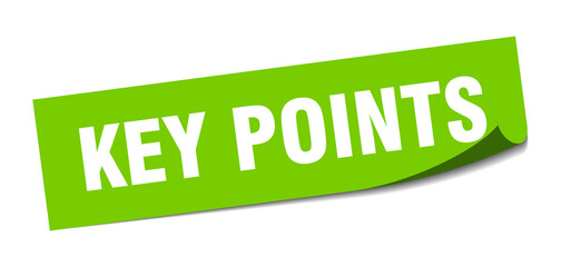 key points sticker. square isolated label sign. peeler