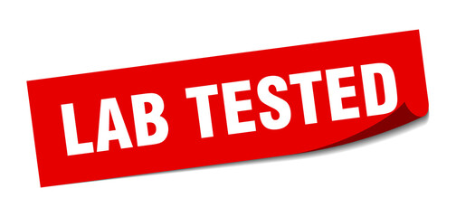 lab tested sticker. square isolated label sign. peeler