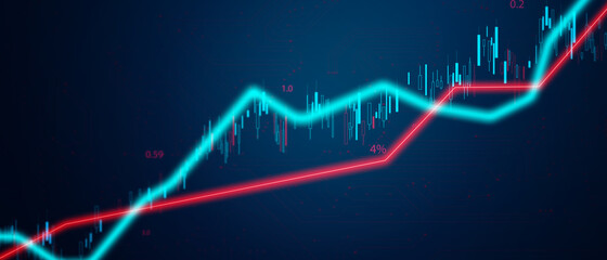 stock market, economic graph with diagrams, business and financial concepts and reports, abstract technology communication concept background