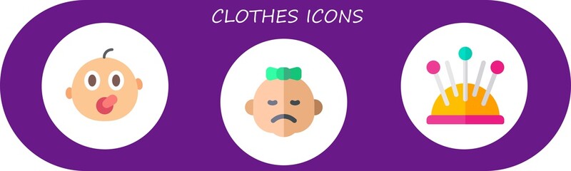 Modern Simple Set of clothes Vector flat Icons