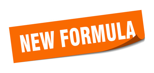 new formula sticker. square isolated label sign. peeler