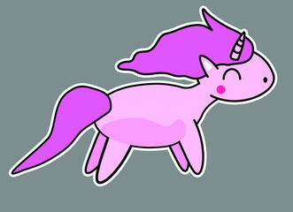 Unicorn sticker .Vector illustration 10