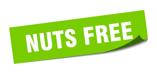 nuts free sticker. square isolated label sign. peeler