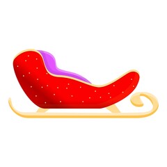 Sleigh icon. Cartoon of sleigh vector icon for web design isolated on white background