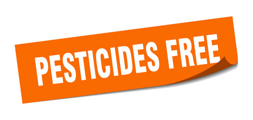 pesticides free sticker. square isolated label sign. peeler